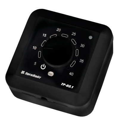 Эрголайт ТР-03.1П терморегулятор для теплого пола накладной с датчиком пола, черный в 