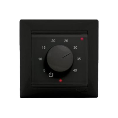 Эрголайт ТР-03 Валена терморегулятор для теплого пола, черный (в рамку Legrand Valena) в 