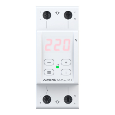 Welrok D2-50 red реле напряжения на 3 клеммы в 