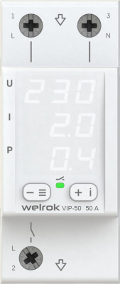 Welrok VIP-50 реле напряжения с контролем тока и мощности в 