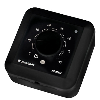 Эрголайт ТР-03.1П терморегулятор для теплого пола накладной с датчиком пола, черный в 