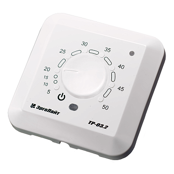 Эрголайт ТР-03.2П терморегулятор для теплого пола встраиваемый с датчиком пола, белый в 