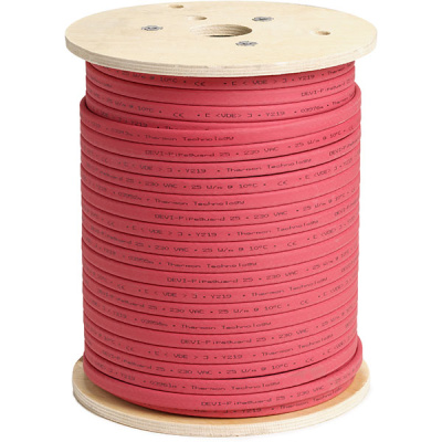 DEVI-Pipeguard 25 красный (катушка ~250м, ±10%), на отрез саморегулирующийся греющий кабель в 